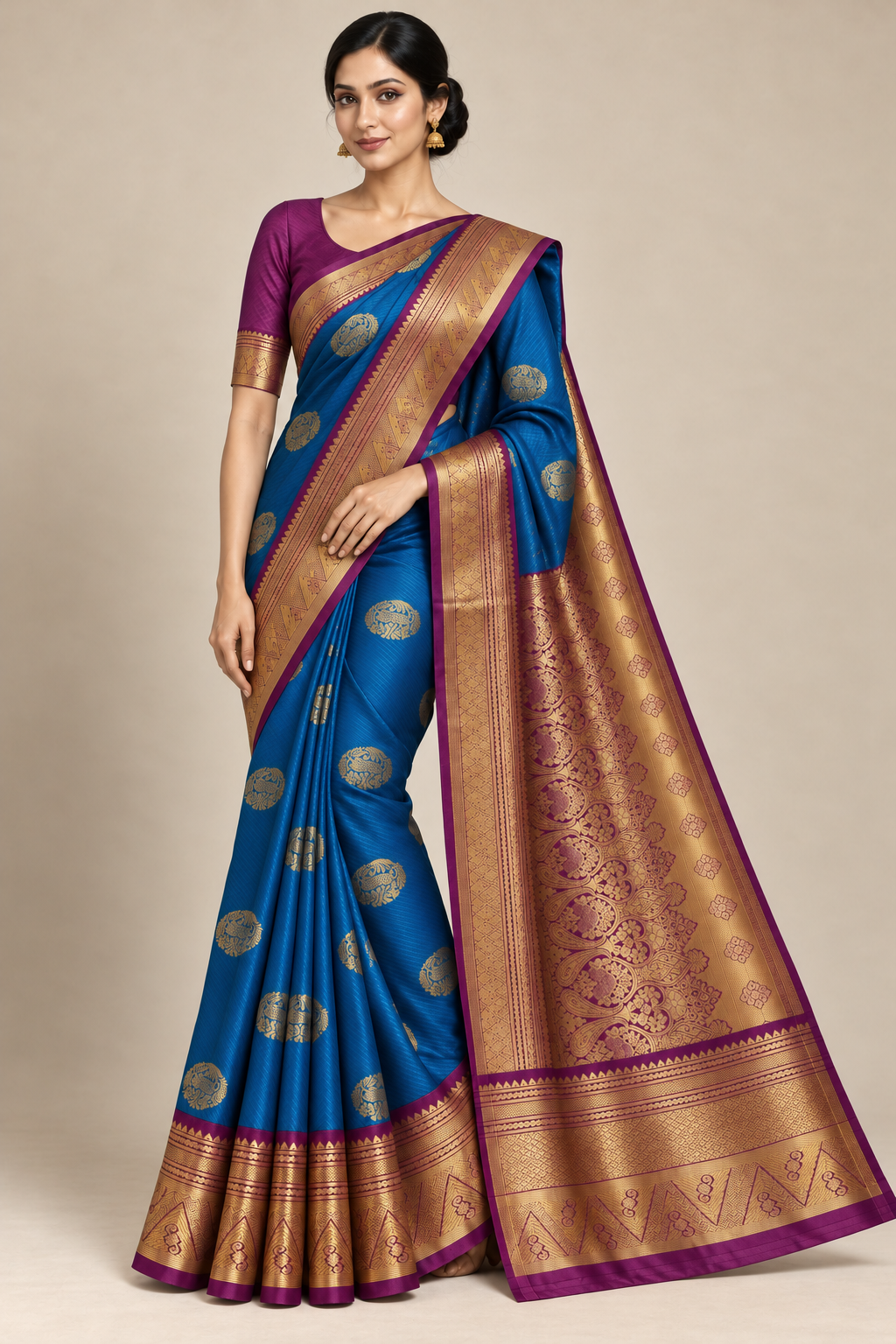 blue saree — model-pose