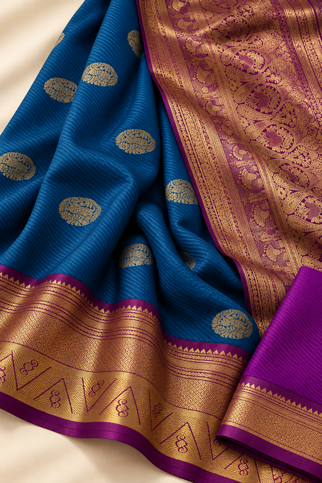 blue saree — stof