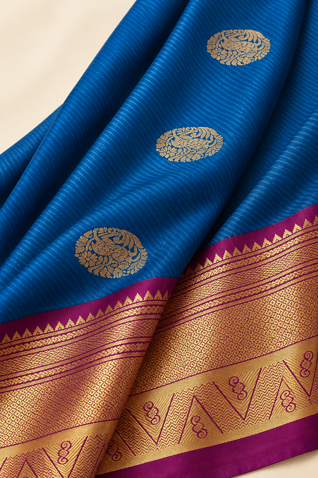 blue saree — patroon