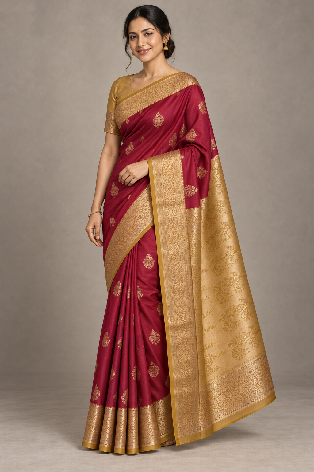 red saree — model-driekwart